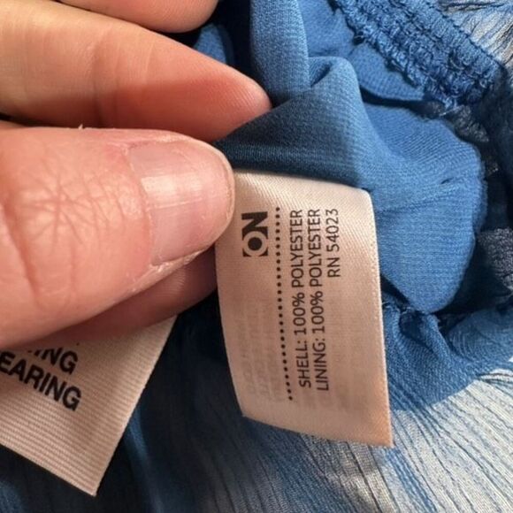 NWT Y2K Old Navy Flutter Sleeve Blue Short Sleeve Blouse Sheer Lace Gauzy Small - Picture 11 of 11